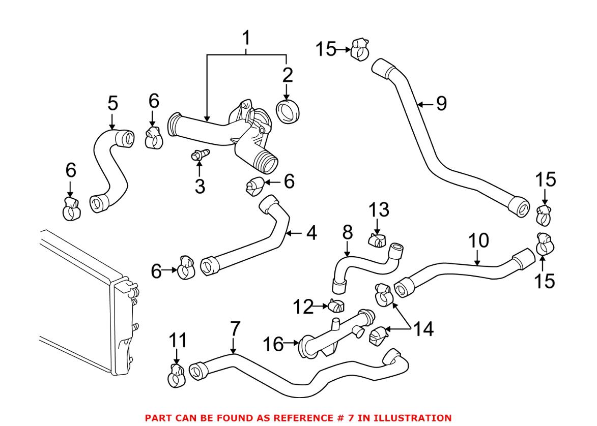 BMW Expansion Tank Hose (To Return Pipe) 11531743295